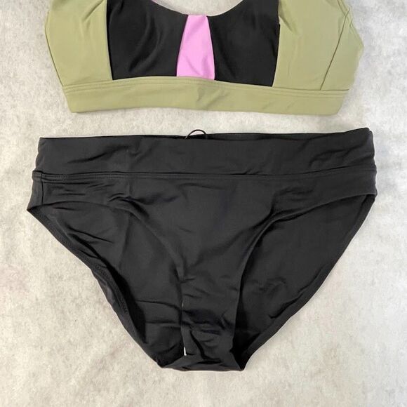 prAna Bikini Set Black Sporty Hipster 2 Piece Swimwear Black Womens Size XS NEW! - Picture 4 of 15